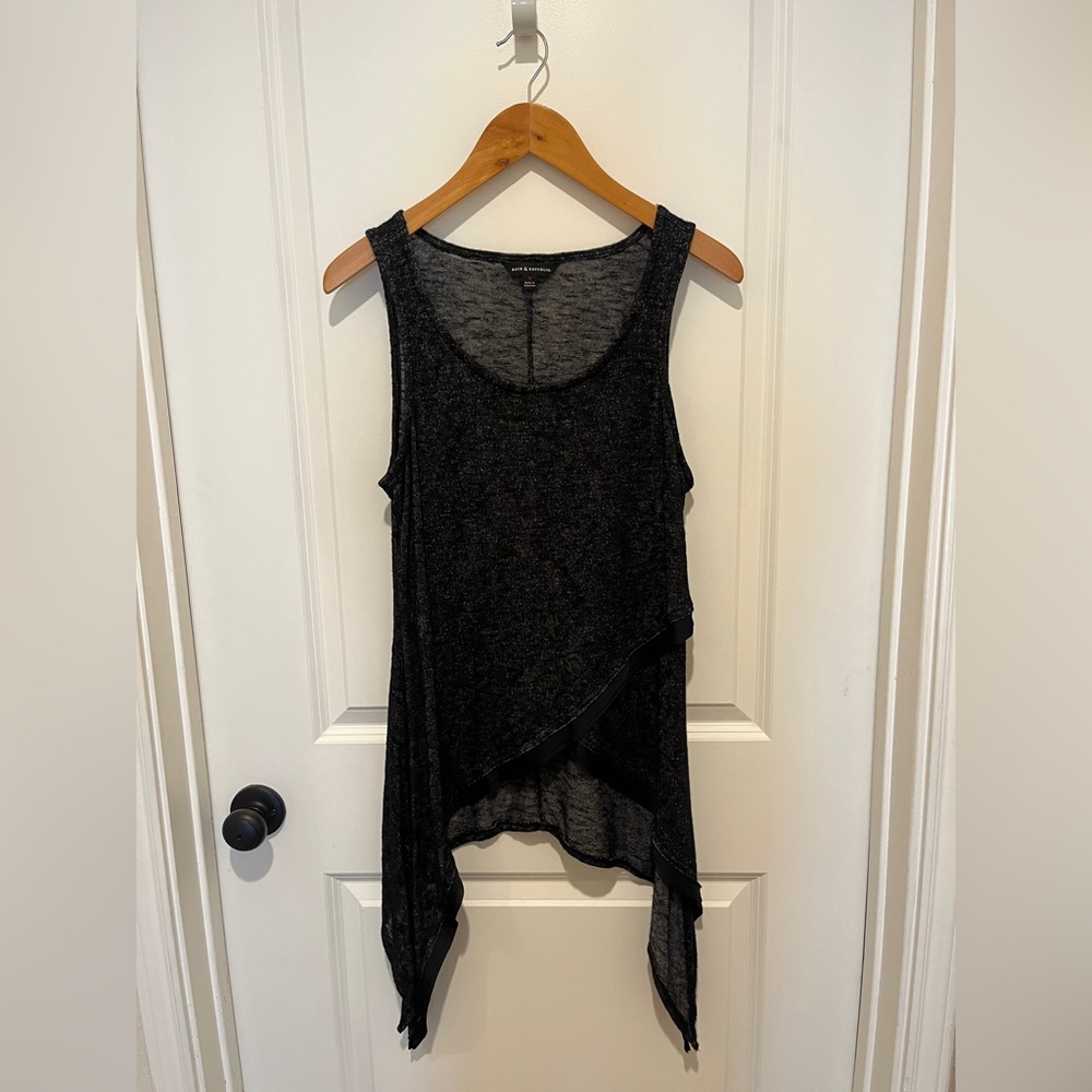 Rock & Republic Charcoal Asymmetrical Tank Top